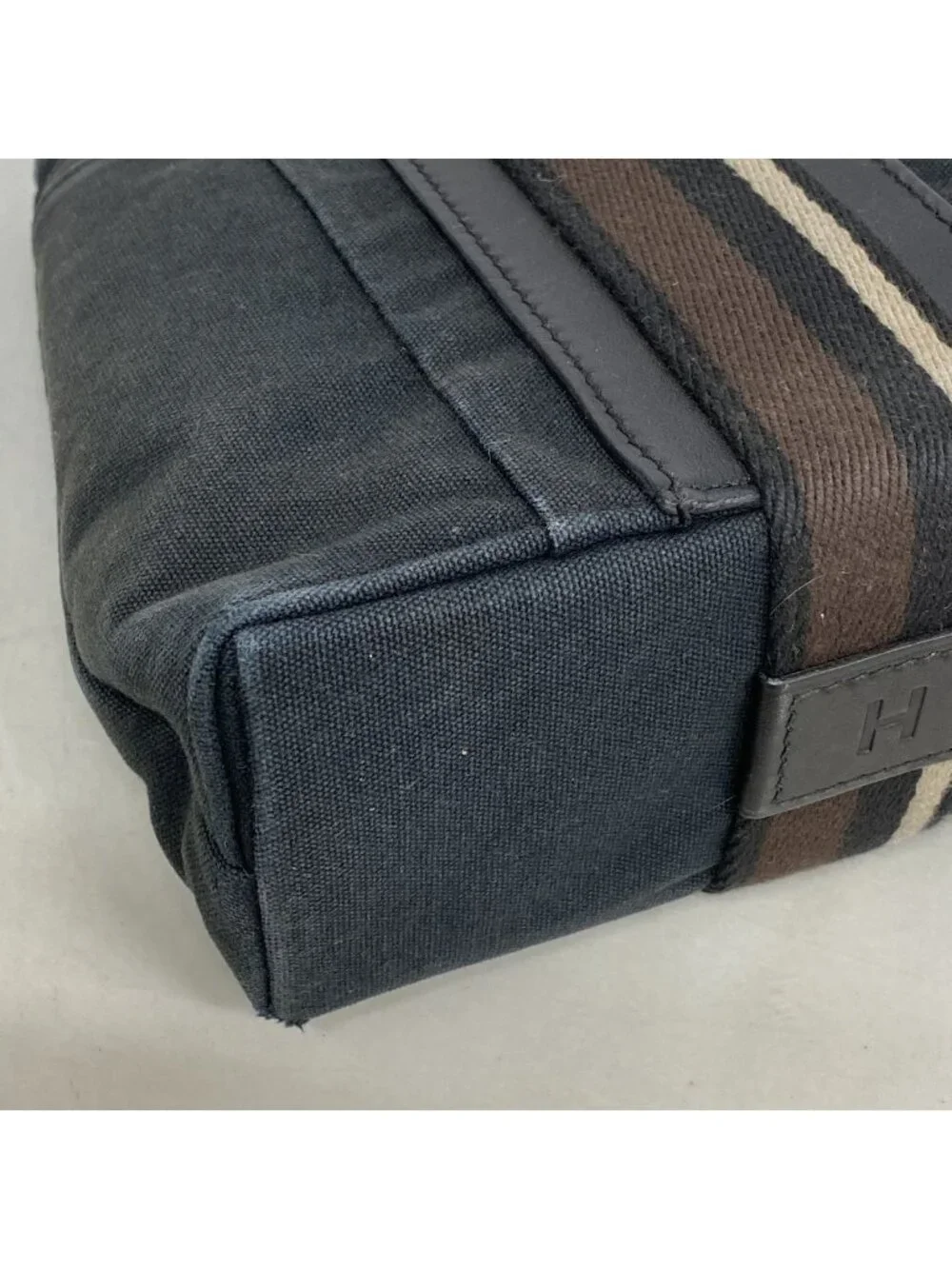 Hermes Tote Troca Horizontal PM Canvas Black Silver
